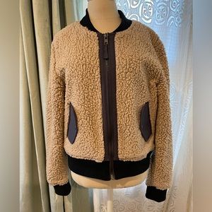Anthropologie Marrakech furry! bomber jacket M